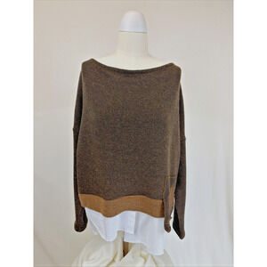 NWT Luukka 23K0110 Brown "Passion" High Low Hem Sweater #0692 Size XS/S